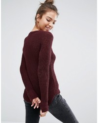 dunkelroter Pullover von Pull&Bear