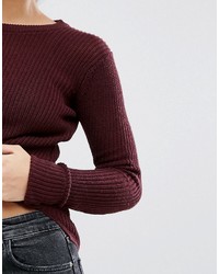 dunkelroter Pullover von Pull&Bear