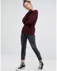 dunkelroter Pullover von Pull&Bear