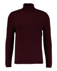 dunkelroter Rollkragenpullover von Burton Menswear London