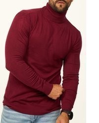dunkelroter Rollkragenpullover von DAILY COTTON