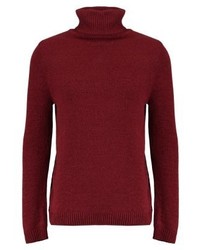 dunkelroter Rollkragenpullover von River Island