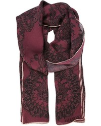dunkelroter Schal mit Blumenmuster von Valentino