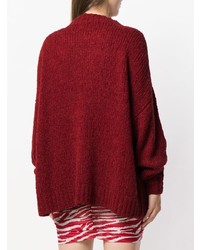 dunkelroter Strick Oversize Pullover von Isabel Marant Etoile
