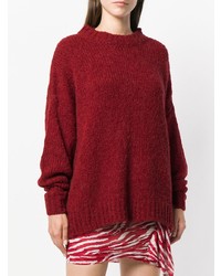 dunkelroter Strick Oversize Pullover von Isabel Marant Etoile