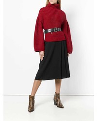 dunkelroter Strick Oversize Pullover von Lanvin