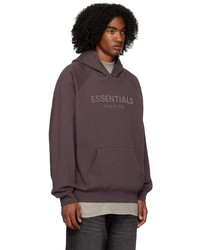 dunkelroter Strick Pullover mit einem Kapuze von Essentials