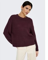 dunkelroter Strick Pullover von Only