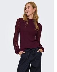 dunkelroter Strick Pullover von Only