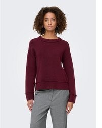 dunkelroter Strick Pullover von Only