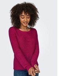 dunkelroter Strick Pullover von Only