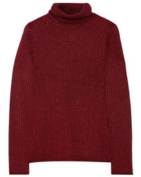 dunkelroter Strick Rollkragenpullover von Alice + Olivia