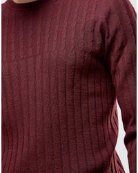 dunkelroter Strickpullover von Asos