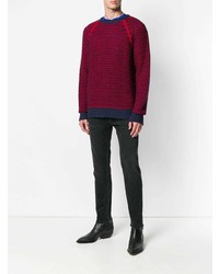 dunkelroter Strickpullover von Just Cavalli