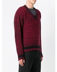 dunkelroter Strickpullover von Mp Massimo Piombo