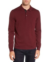 dunkelroter Wollpolo pullover
