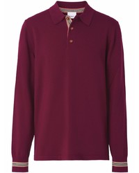 dunkelroter Wollpolo pullover von Burberry