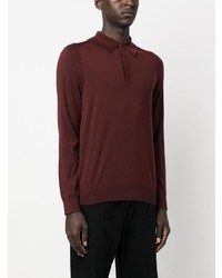 dunkelroter Wollpolo pullover von Paul Smith