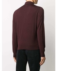 dunkelroter Wollpolo pullover von Tom Ford