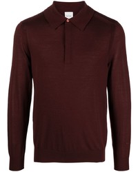 dunkelroter Wollpolo pullover von Paul Smith
