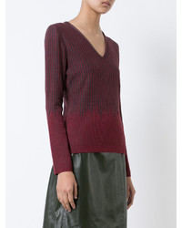 dunkelroter Wollpullover von Carolina Herrera