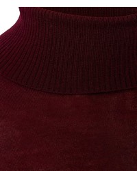 dunkelroter Wollrollkragenpullover von Falke