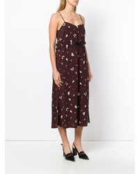 dunkelrotes bedrucktes Camisole-Kleid von Vivetta