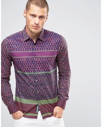 dunkelrotes bedrucktes Hemd von Scotch & Soda