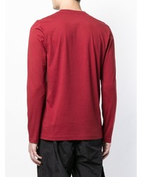 dunkelrotes bedrucktes Langarmshirt von Y-3