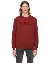dunkelrotes bedrucktes Sweatshirt von A.P.C.