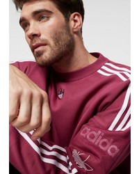 dunkelrotes bedrucktes Sweatshirt von adidas Originals