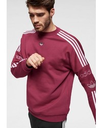dunkelrotes bedrucktes Sweatshirt von adidas Originals