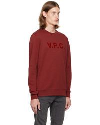dunkelrotes bedrucktes Sweatshirt von A.P.C.