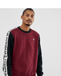 dunkelrotes bedrucktes Sweatshirt von Converse