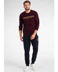 dunkelrotes bedrucktes Sweatshirt von Funky Buddha