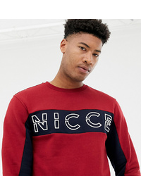 dunkelrotes bedrucktes Sweatshirt von Nicce London