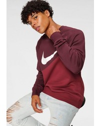 dunkelrotes bedrucktes Sweatshirt von Nike Sportswear