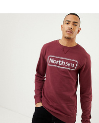 dunkelrotes bedrucktes Sweatshirt von north 56 4