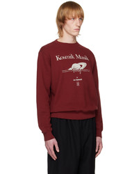 dunkelrotes bedrucktes Sweatshirt von Undercover