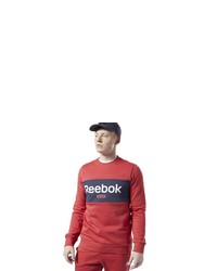 dunkelrotes bedrucktes Sweatshirt von Reebok