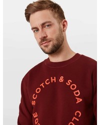 dunkelrotes bedrucktes Sweatshirt von Scotch & Soda