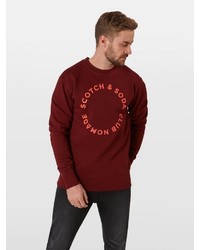 dunkelrotes bedrucktes Sweatshirt von Scotch & Soda