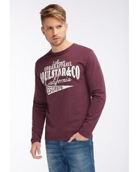 dunkelrotes bedrucktes Sweatshirt von SOULSTAR