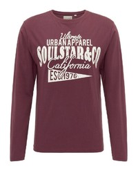 dunkelrotes bedrucktes Sweatshirt von SOULSTAR