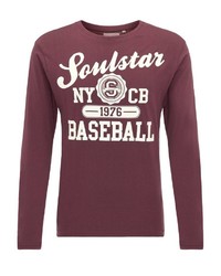 dunkelrotes bedrucktes Sweatshirt von SOULSTAR