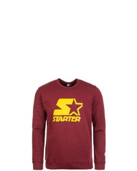 dunkelrotes bedrucktes Sweatshirt von Starter