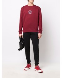 dunkelrotes bedrucktes Sweatshirt von Tommy Jeans