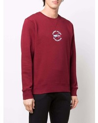 dunkelrotes bedrucktes Sweatshirt von Tommy Jeans