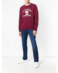 dunkelrotes bedrucktes Sweatshirt von Polo Ralph Lauren