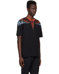 dunkelrotes bedrucktes T-Shirt mit einem Rundhalsausschnitt von Marcelo Burlon County of Milan